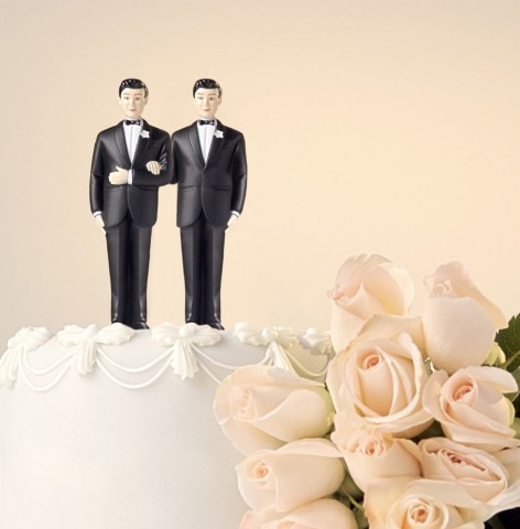 Wedding cake topper and flowers